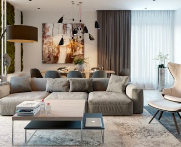 Contemporary Designs Bring Light to Living Room in Minsk