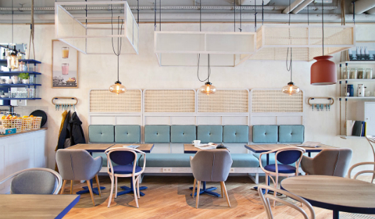Contemporary Lamps Bright Up This Scandinavian Coffee Shop in Sopot
