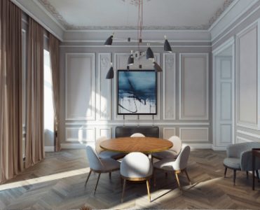 Stylish Soon-to-Be-Ready Apartment in Baku Has the Best Ceiling Lights