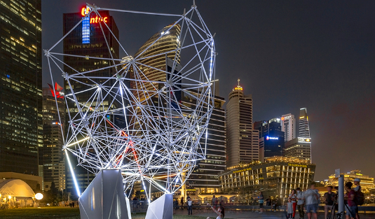 Marina Bay Singapore Gets Lit Up by a 3D Lighting Exhibition