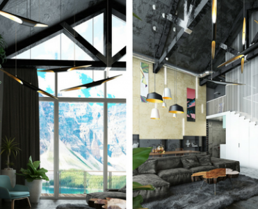 Lake Side Cottage in Sync With Contemporary Lighting Fixtures